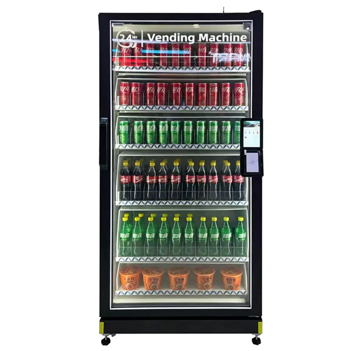 Dual-recognition smart vending fridge: gravity + AI vision SJD-601C