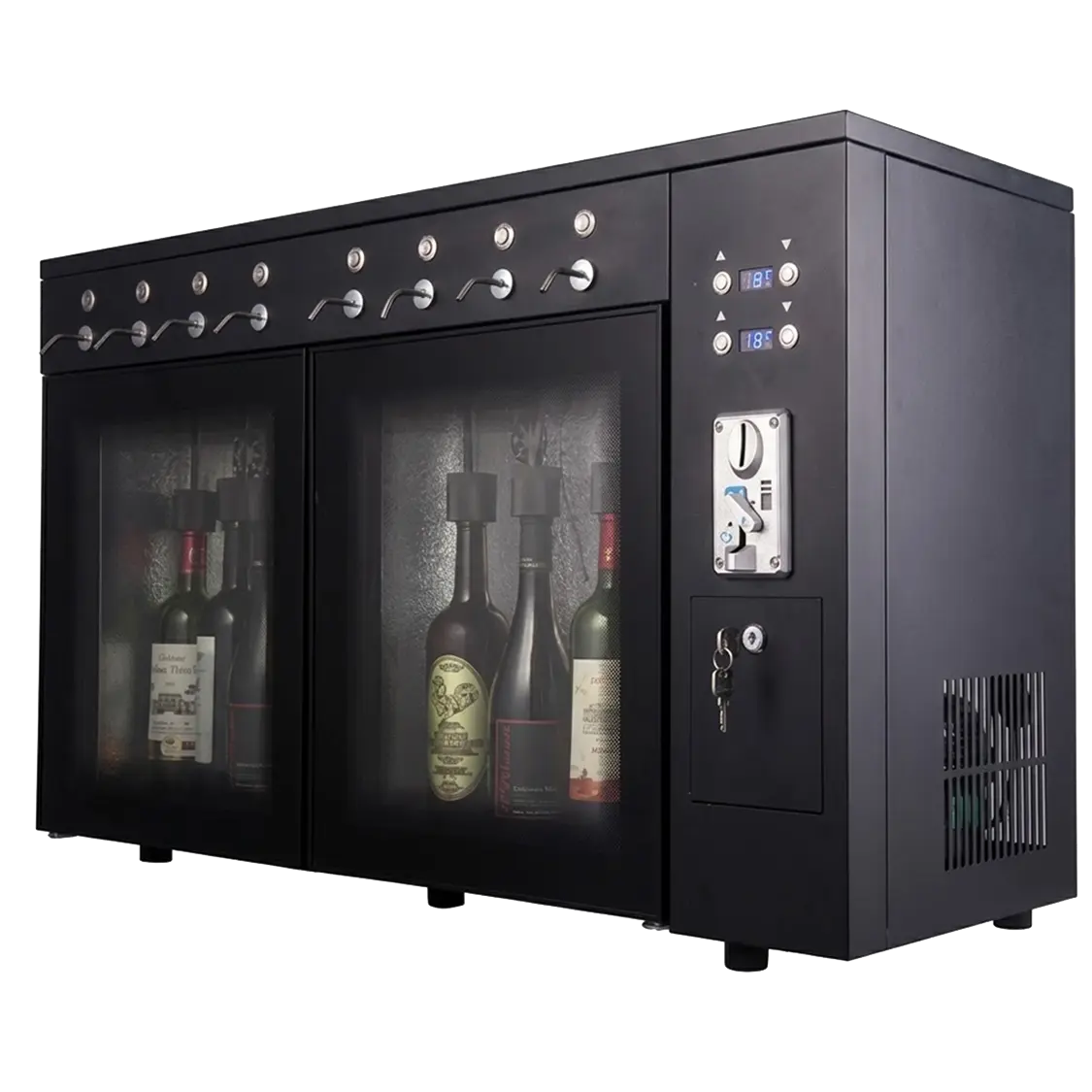 SC-8T Coin Vending Wine Dispenser | 8 Bottle Argon/Nitrogen Wine Preservation System SC-8T Coin Vending Wine Dispenser