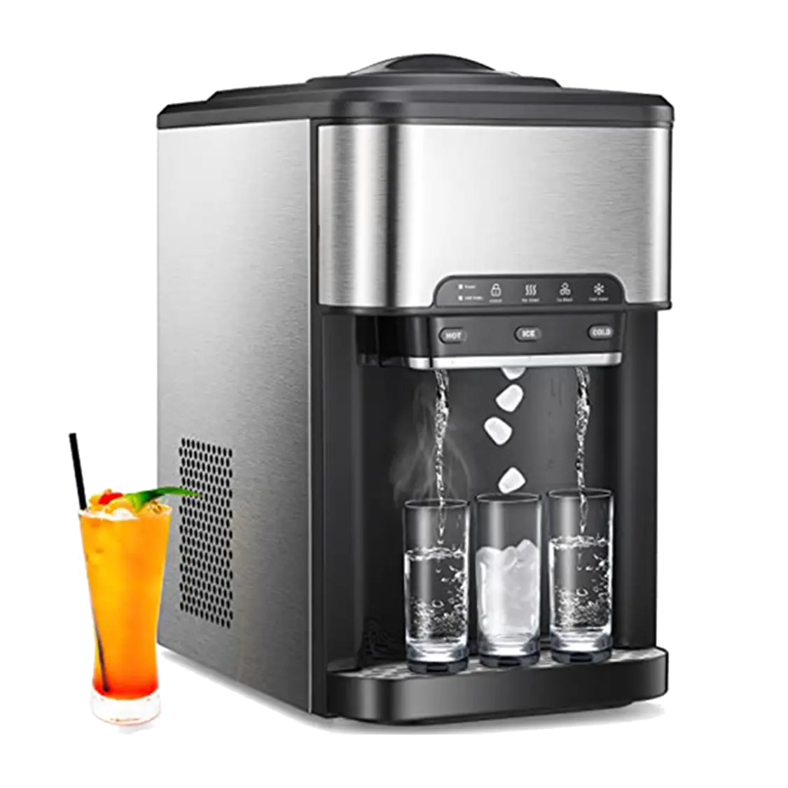 3-in-1 Bullet Ice Maker & Water Dispenser 20kg/24h Hot and Cold KIM20Y 3-in-1 Bullet Ice Maker & Water Dispenser